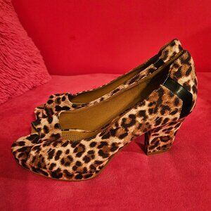 Comfortview Animal Print Suede Heels